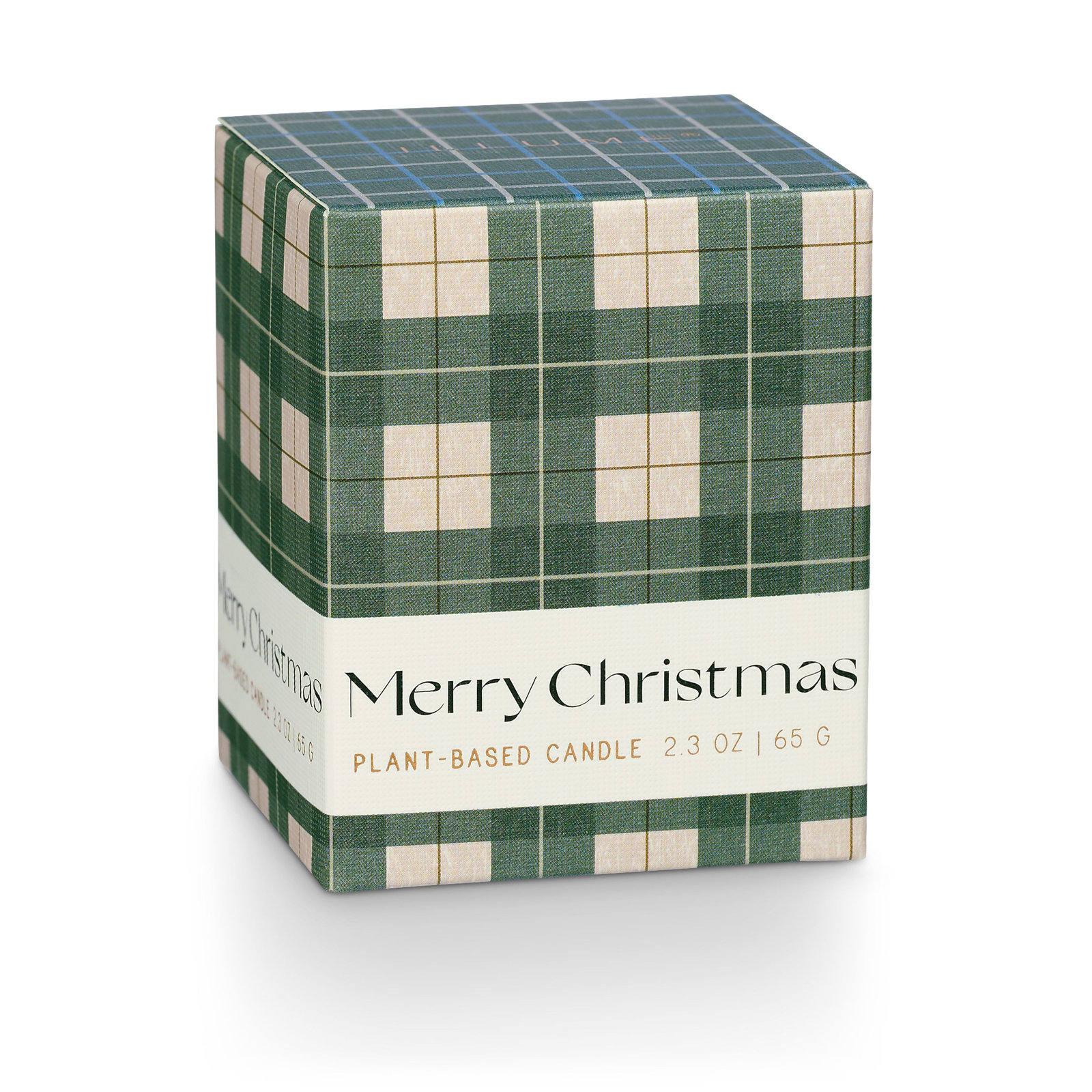 Noble Holiday Balsam & Cedar Candle, Green Merry Christmas Boxed Votive