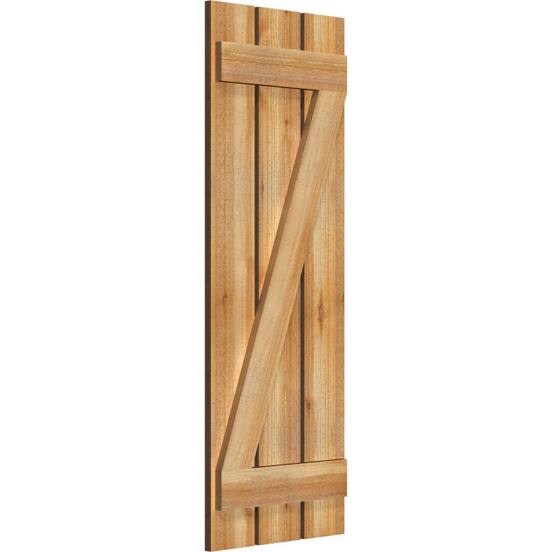 Volets espacés de 5 3/8 po avec barre en Z, cèdre rouge de l'Ouest TimberCraft (par paire), 17 1/8 po, 47 po