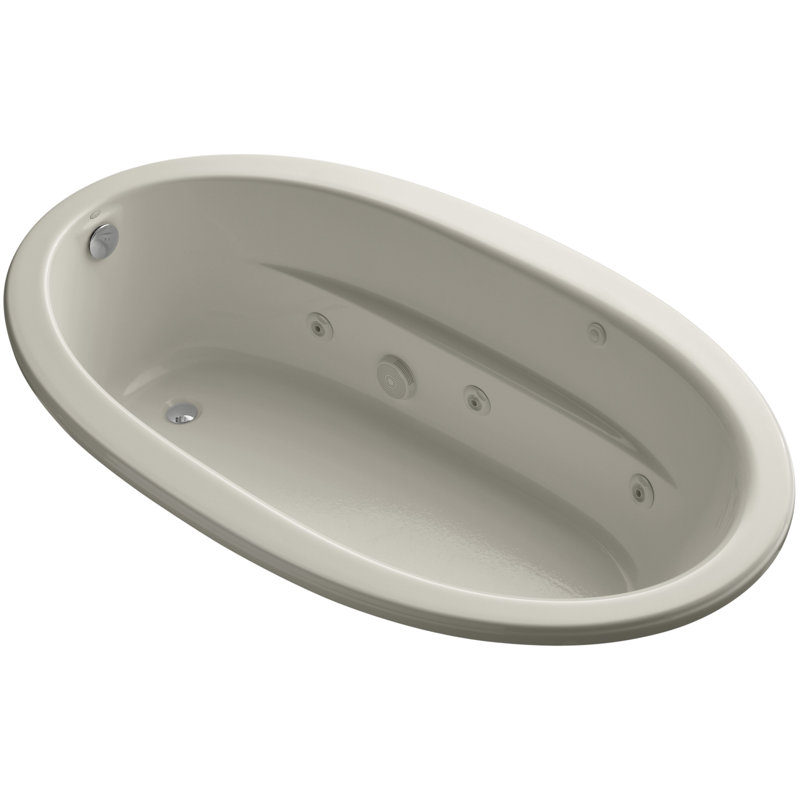 Sunward 72" x 42" Drop In Whirlpool Acrylic Bathtub, Sandbar