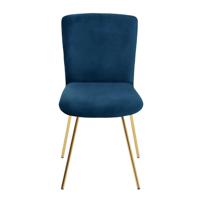 Jasmine 40cm H Velvet Upholstered Side Chair, Blue