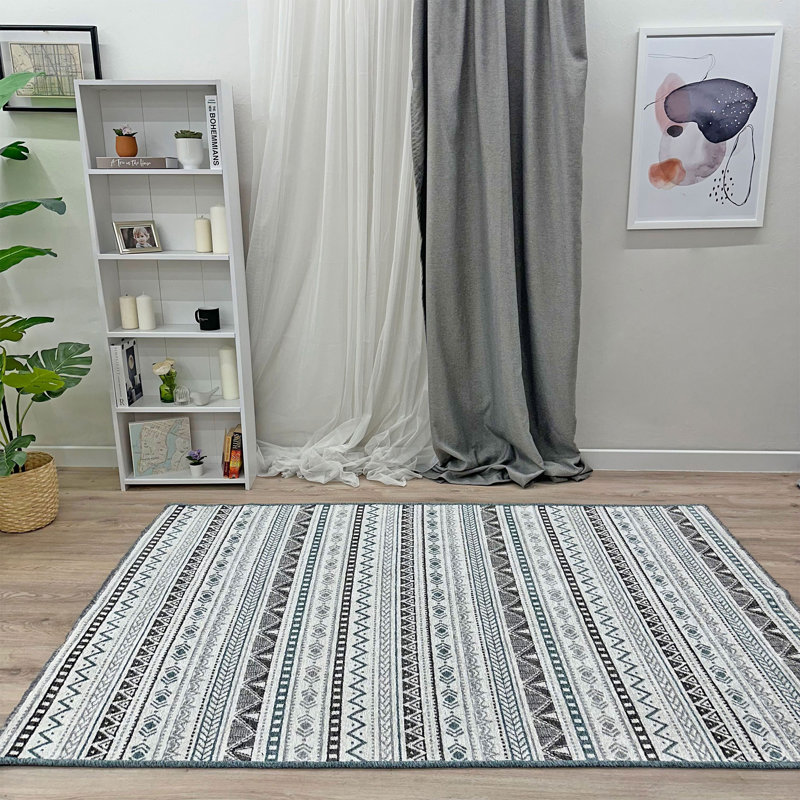 Tapis en coton Alfa, Rectangle 6 pi 5 po x 9 pi 5 po