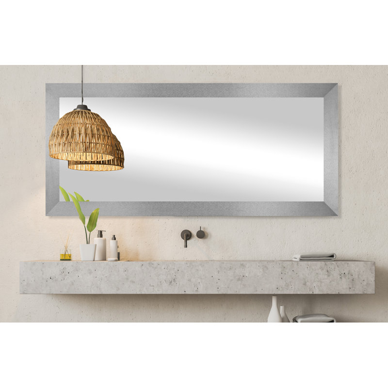 Miroir mural Maci Eileen, 33 po x 80 po, Argent platine