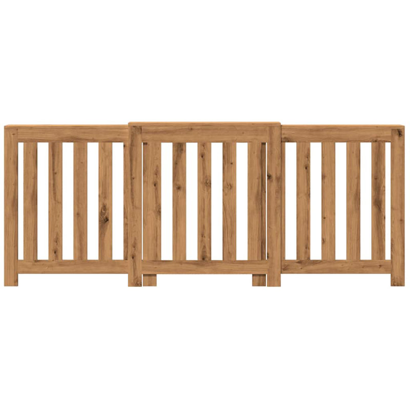 Extra Large Radiator Cover, Artisan Oak, 205 x 21.5 x 83.5 cm, Vertical Slats