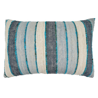 Lynn Collection Cotton Striped Lumbar Pillow