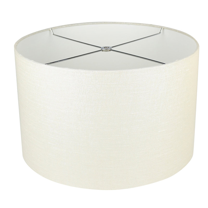 Plastic Drum Lamp Shade, Metallic Cream, 7" H x 8" W x 8" D