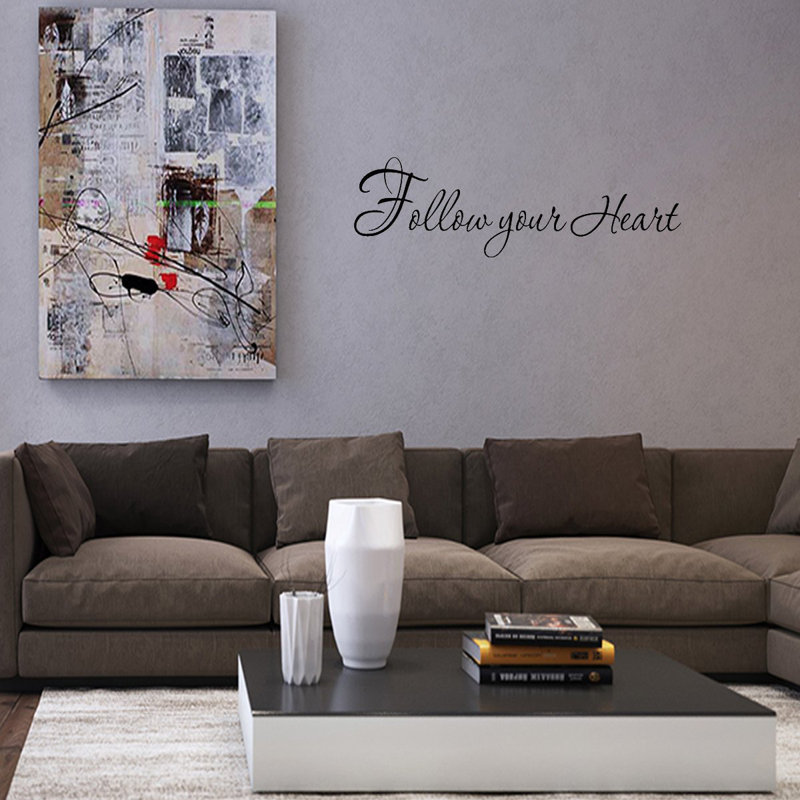 Décalcomanie murale "follow your cardiaque inspirions" Clerkin, 7 po x 22 po