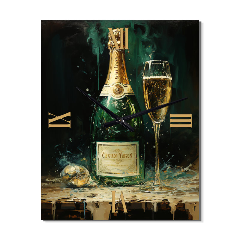 Grande horloge murale Emerald Champagne Dream I - Champagne, Grand