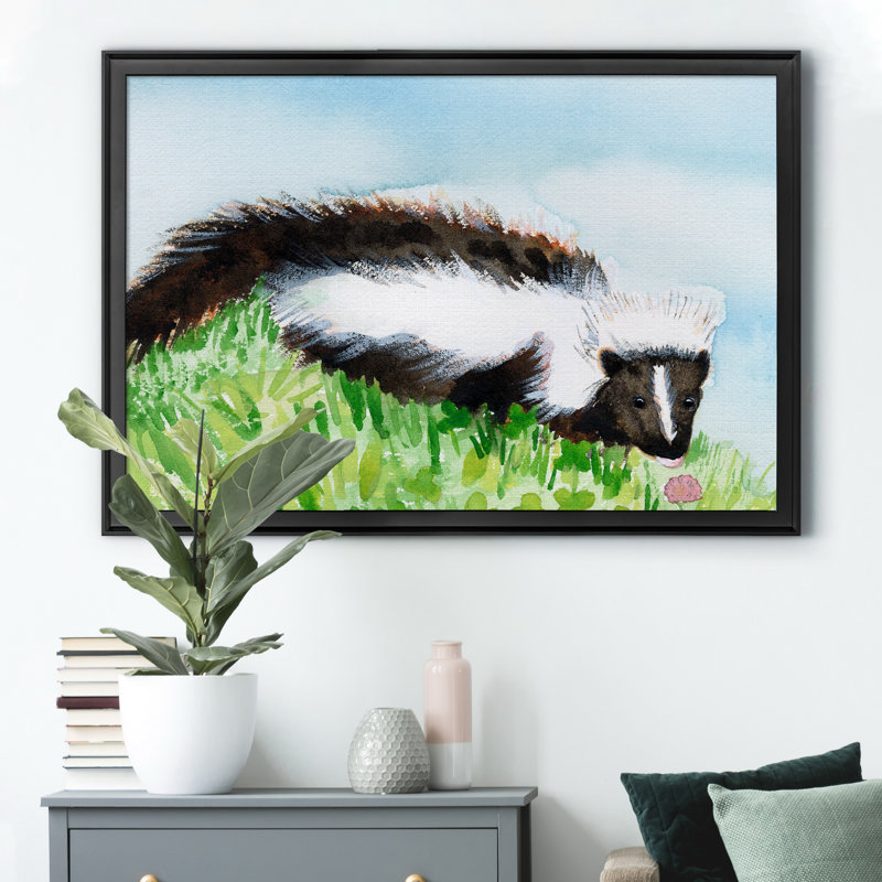 «Baby Spring Animals VIII», impression sur toile encadrée, H 22,5 po x l 30,5 po x P 1,5 po, Noir