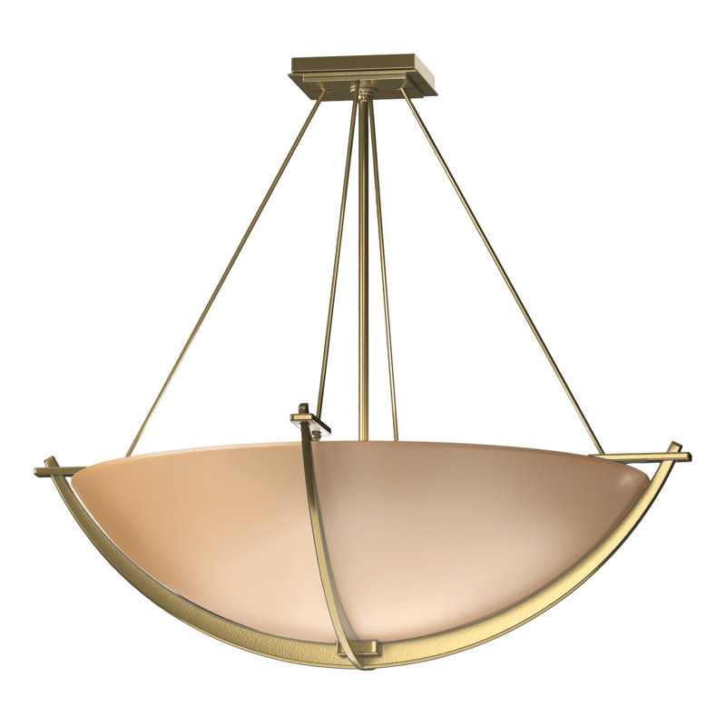Compass 3 - Light Semi Flush Mount, Sand, 24.1" H x 27.4" W x 27.4" D, Modern Brass