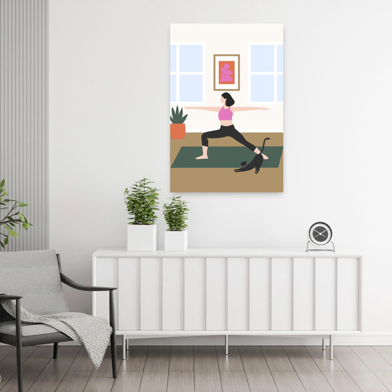 Contemporary Art Contemporary Cat Architecture Wall Art by Artprink - Wrapped Canvas Print, 91.44 cm H x 60.96 cm W