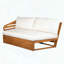 Ensemble de canapé modulaire en bois d'acacia avec coussins hydrofuges