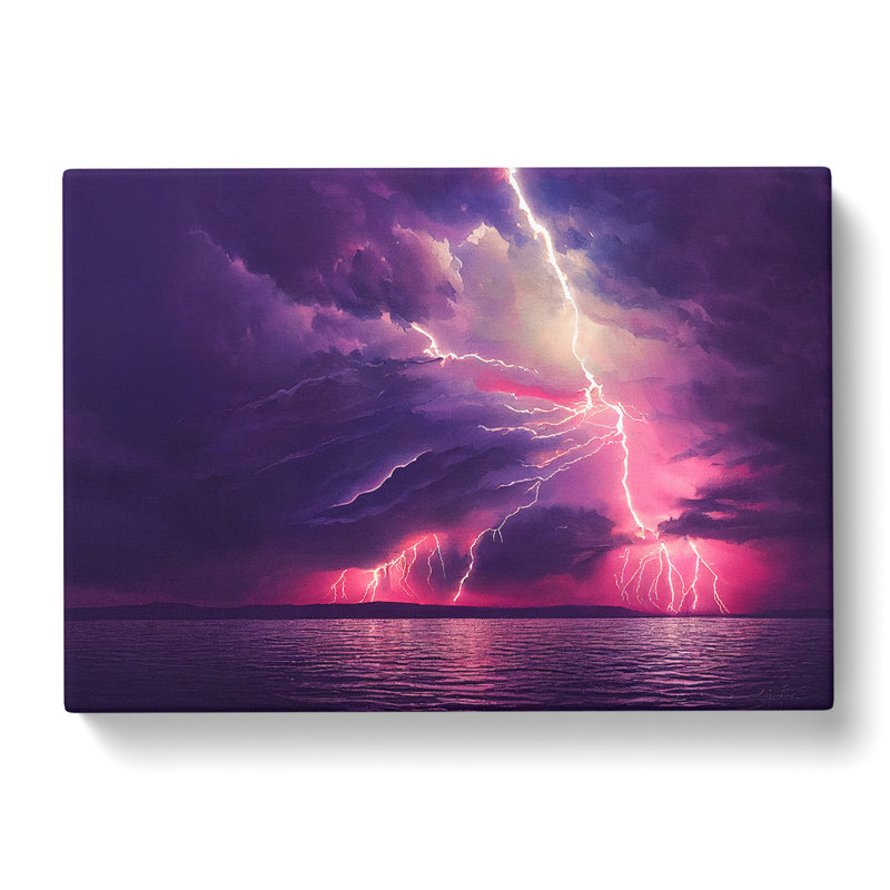 Watercolour Lightning Vol.1 - Wrapped Canvas Painting, 40cm H x 60cm W x 3cm D