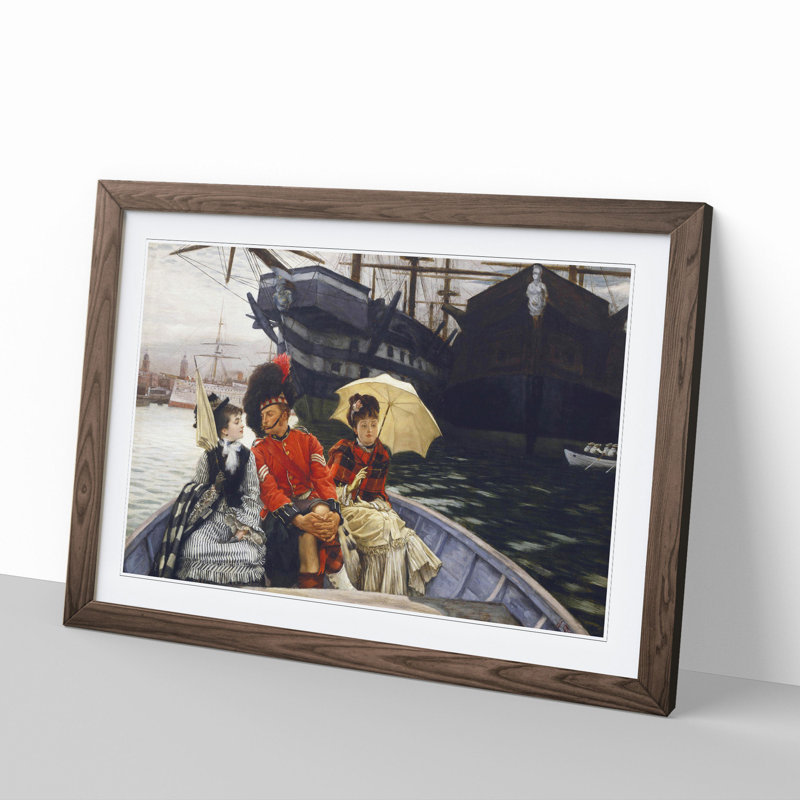 Portsmouth Dockyard by James Tissot - Framed Print, Walnut Framed, 48cm H x 65cm W x 2cm D