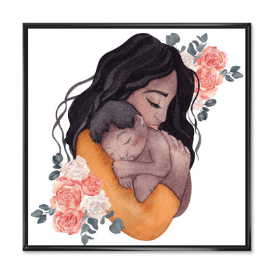 Silhouette féminine et bouquet floral - reproduction d'art sur toile moderne38669