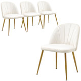 Velvet Upholstered Stacking Side Chair (Set Of 4)