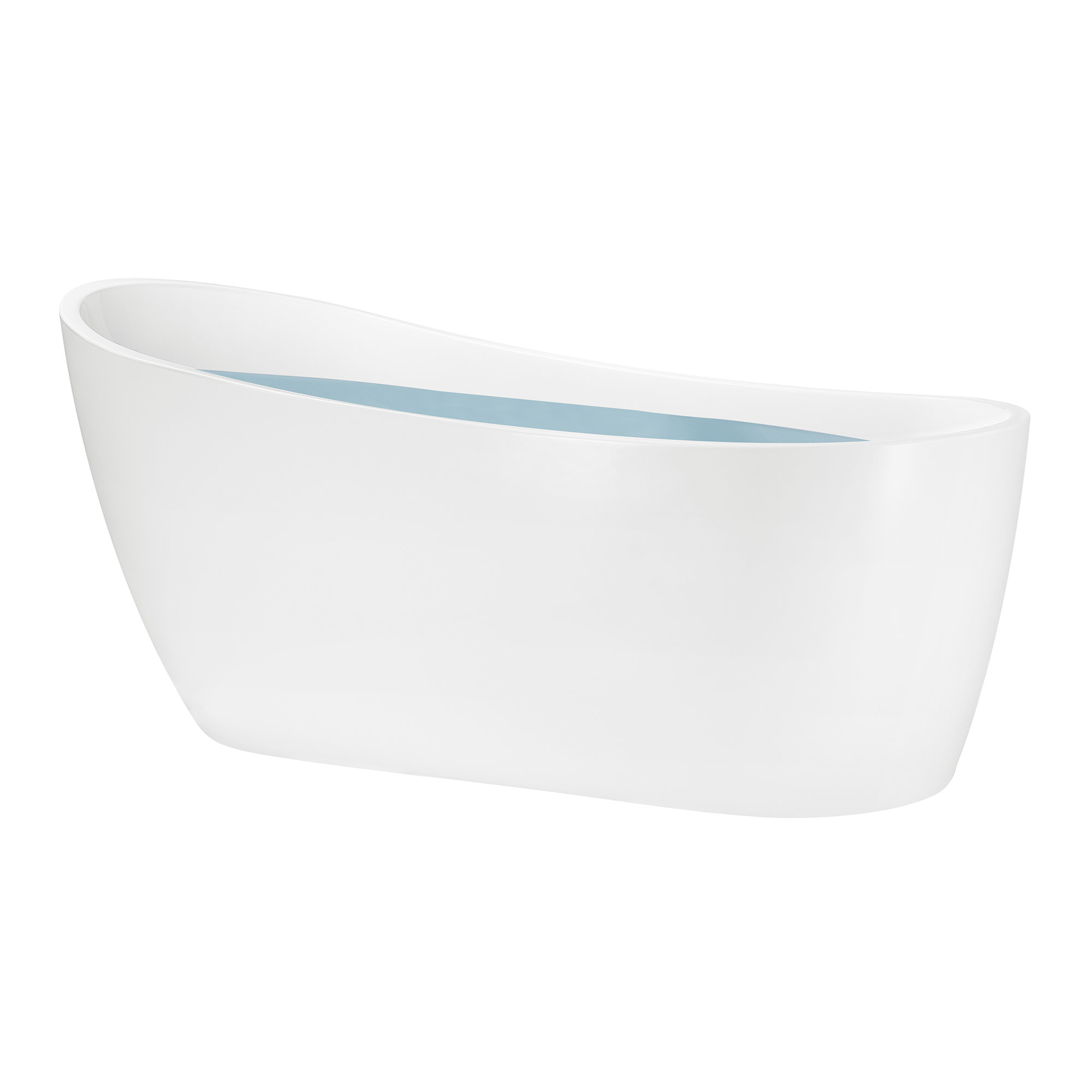 54" x 28" Freestanding Soaking Fiberglass Bathtub, Glossy White