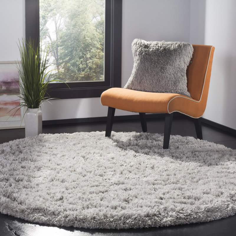 Hermina Silver Area Rug, Round 6'7"