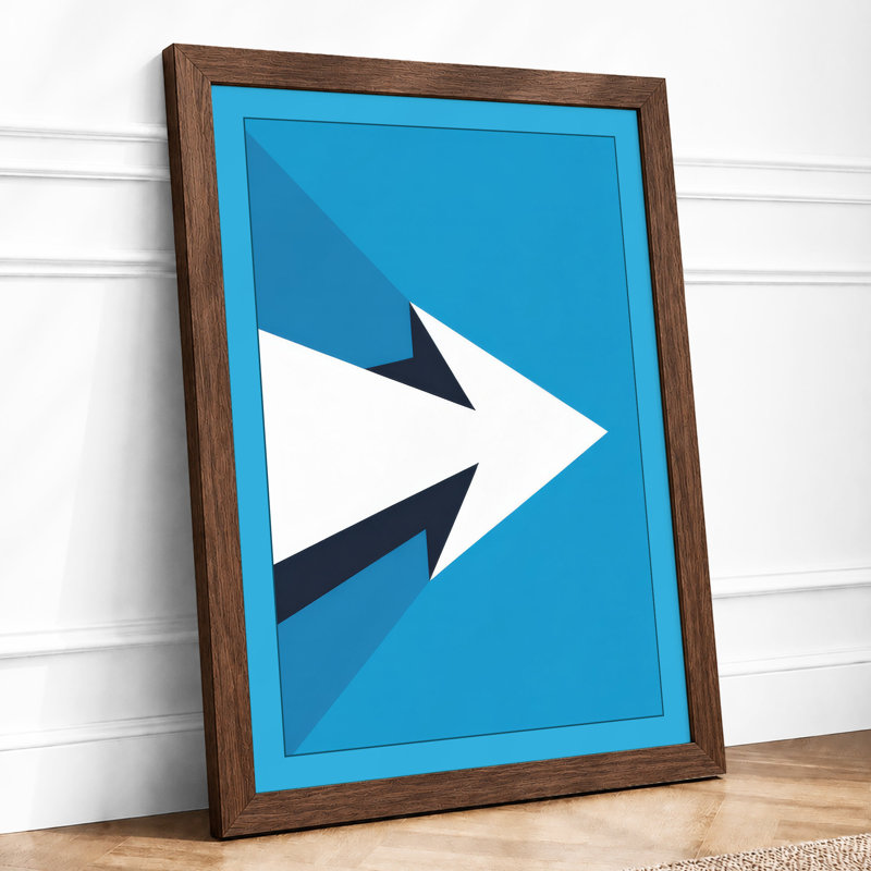 Arrow in Motion Geometric - Framed Print, A1 - 84.1 x 59.4 cm, Walnut