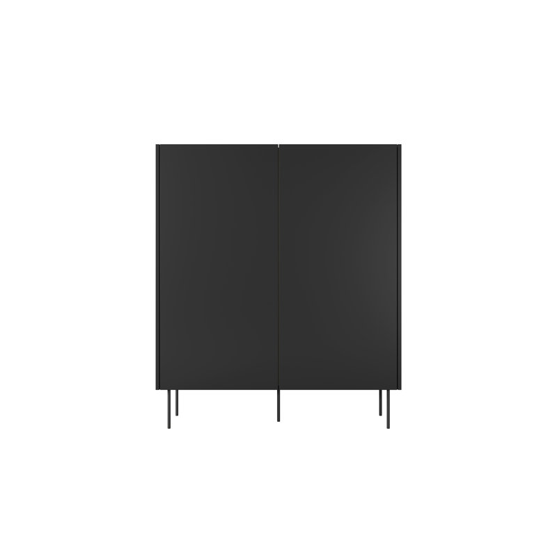 Venner 2 Door Manufactured Wood Wardrobe, Black