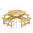 8-Person Outdoor Round Picnic Table Set with 4 Built-in Benches & Umbrella Hole - Perfect for Garden, Backyard, Porch & Patio - Natural Wood-1196137151