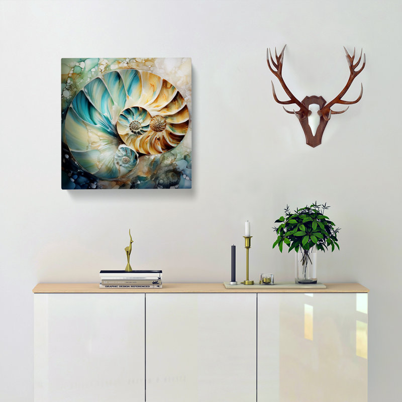 Seashell Abstract Art - Wrapped Canvas - Framed Print, 35cm H x 35cm W x 3cm D