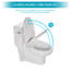 WC monobloc en céramique blanche avec abattant à fermeture ralentie et siphon caréné