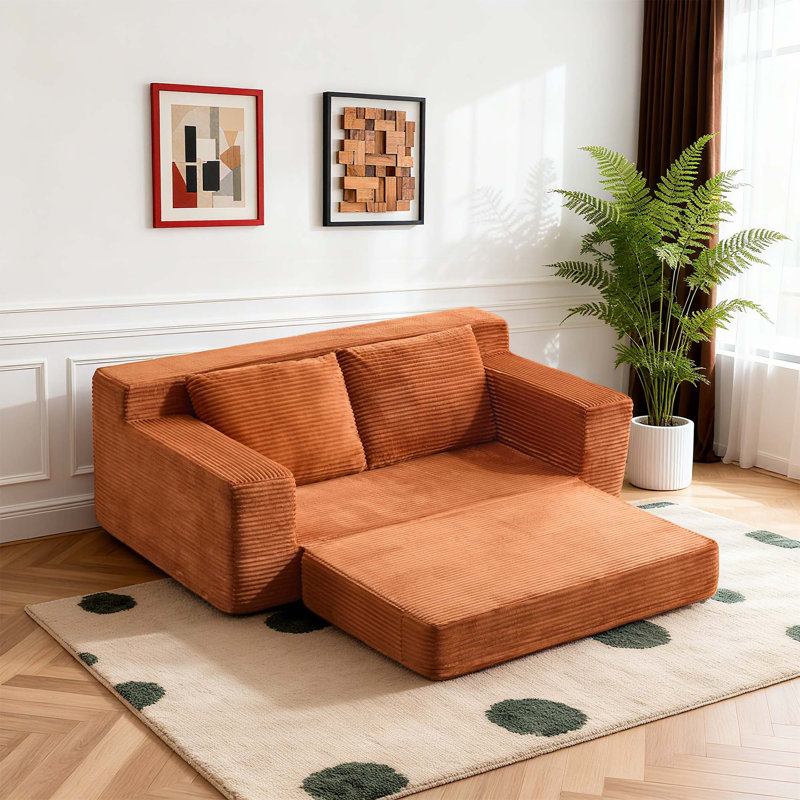 Canapé-lit 71,7 po Modern, Orange