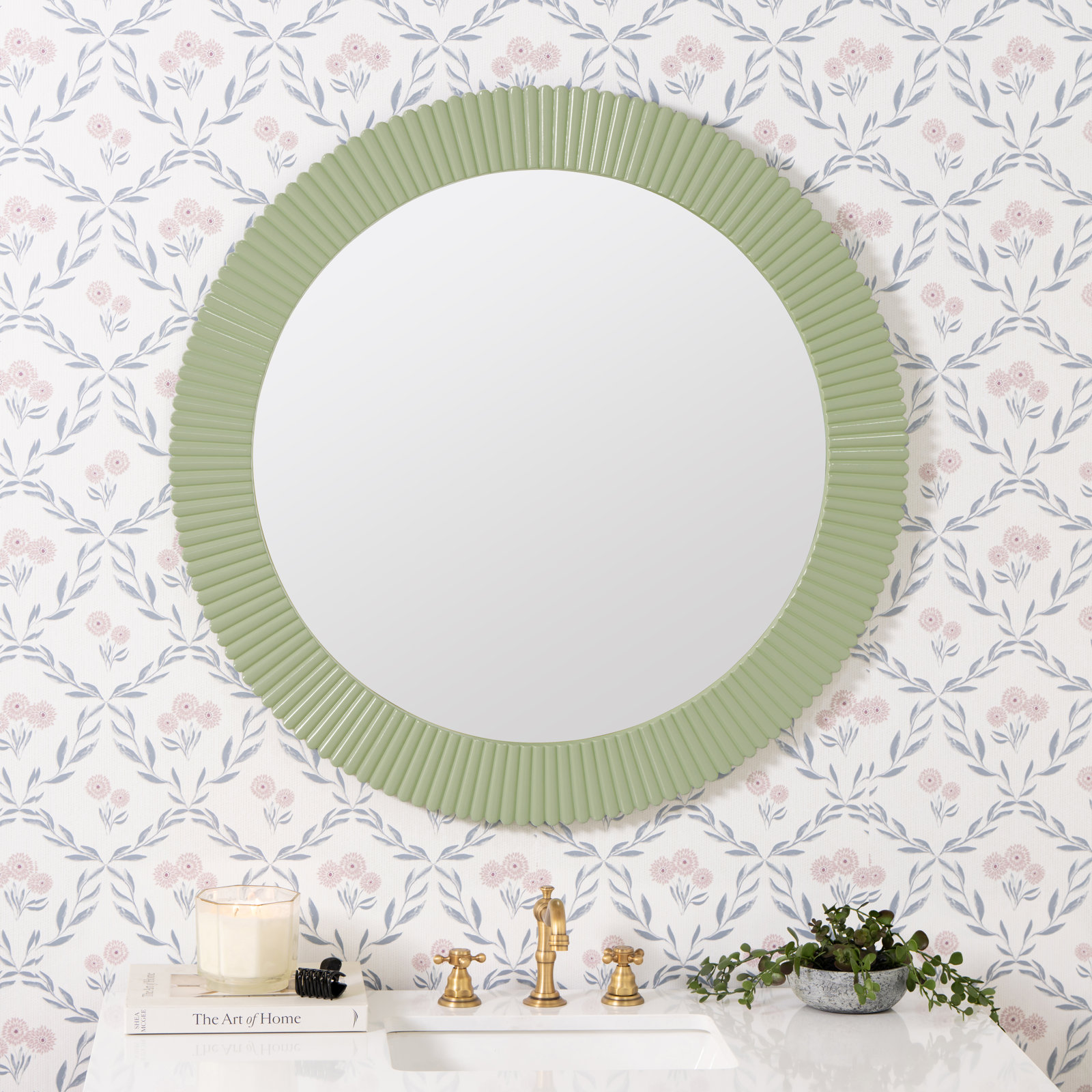 36" Accent Mirror, Avocado