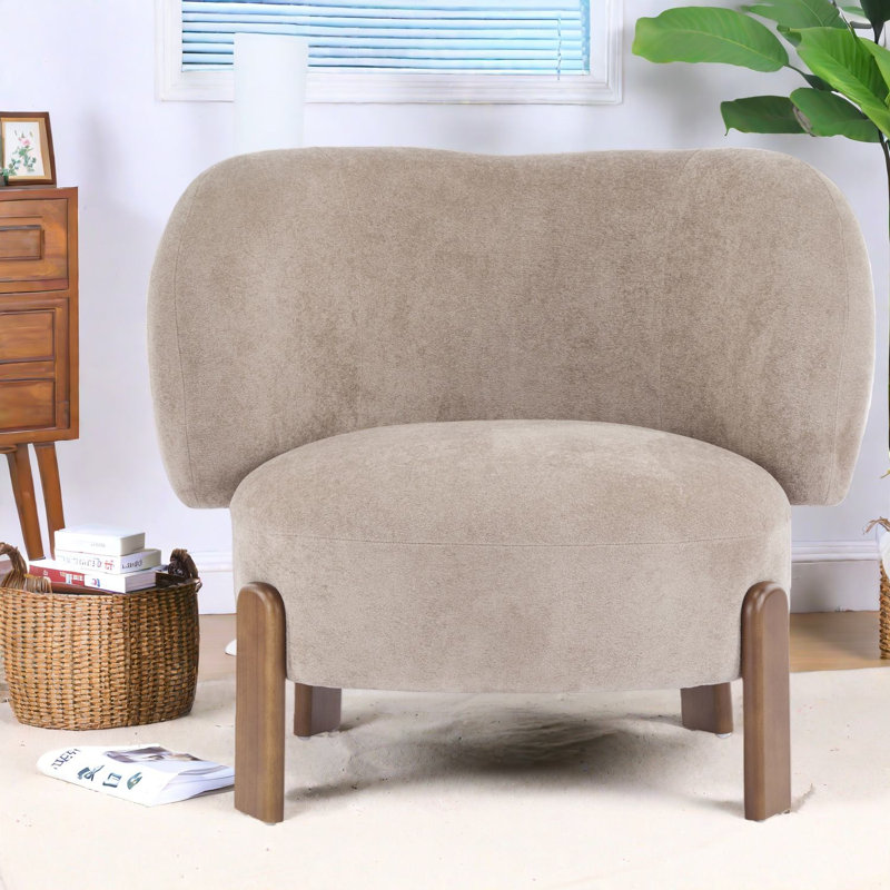 Chaises d'appoint confortables, structure en bois de polyester, dossier à oreilles moderne pour la maison