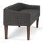 Banc contemporain rembourré l 50 po Parris avec coussin touffeté et pieds en bois massif-1429694716