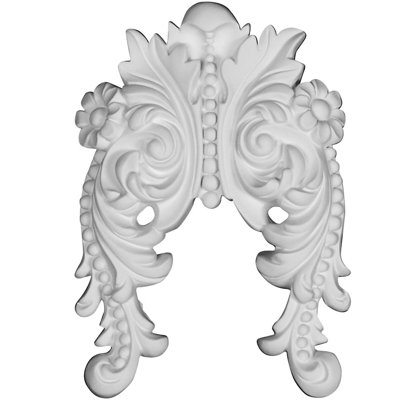 Beaded 8.5 in. H x 6 in. W x 1.5 in. D Urethane Onlay Scroll