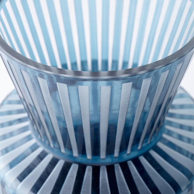 Lined Up Glass Table Vase, 11.75" H x 9.5" W x 9.5" D