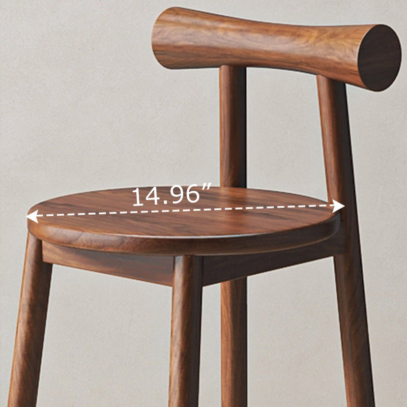Chaise d'appoint à dossier bas en noyer (ensemble de 8), 8, 39.37"