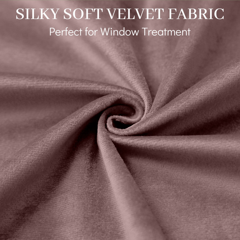 Velvet Blackout Curtain Pair, Pink, 52" W x 96" L