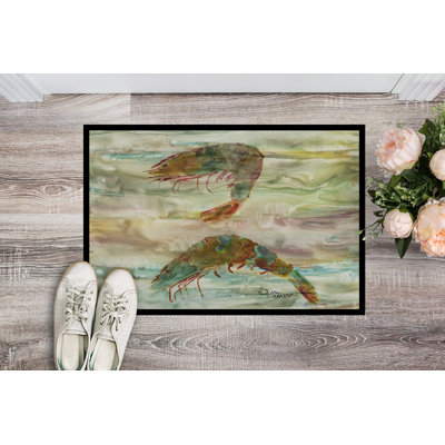 Tapis de porte d’extérieur antidérapante d’intérieur/extérieur pour coucher de soleil crevette Drew
