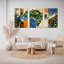 «Tropical Jungle Map», art mural, impression abstraite géométrique sur toile (ensemble de 3)-204704653