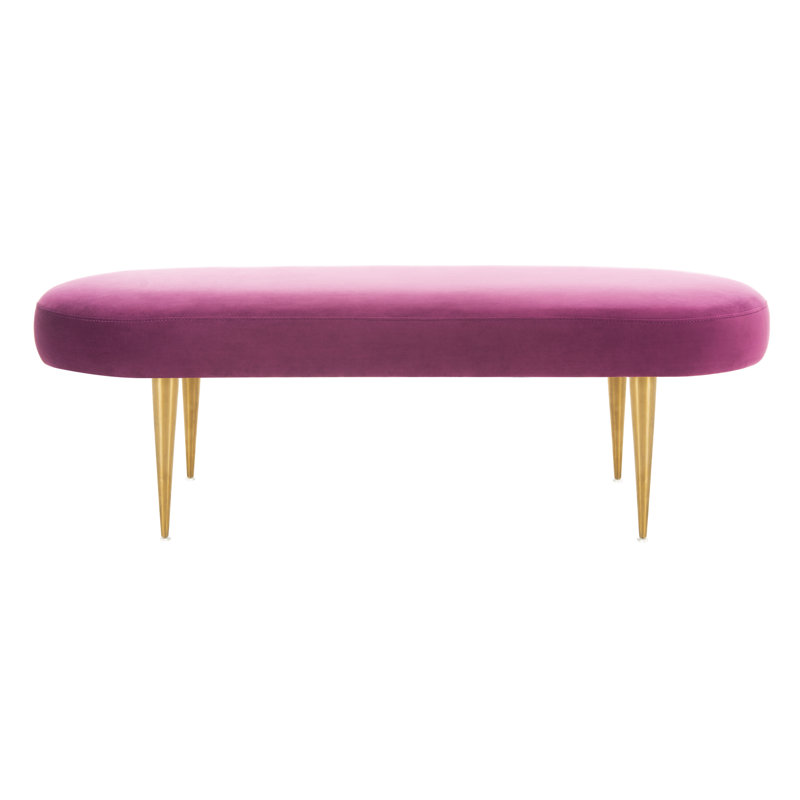 Banc rembourré Jalinqua, Velours prune