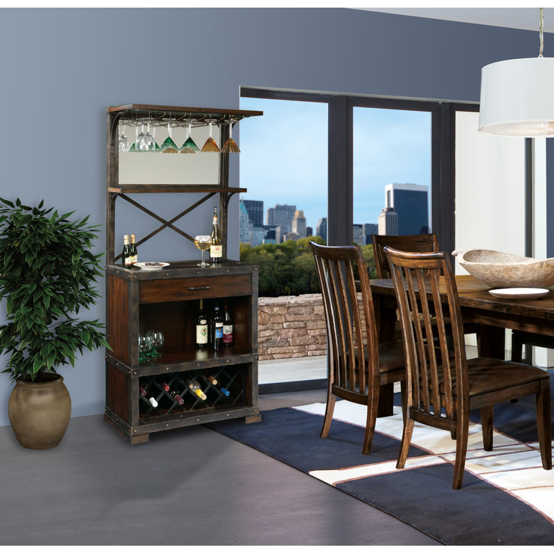 Red Mountain Rustic Hardwood Wine Cabinet