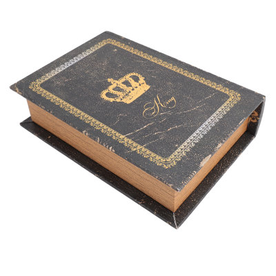 Boîte de rangement en forme de livre en bois de grande capacité de style européen