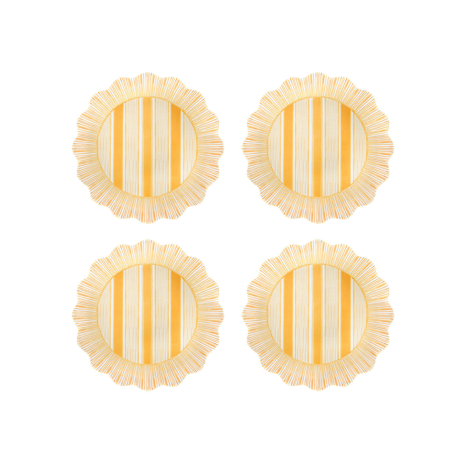 Cabana Stripe Melamine Dessert/Salad Plates, Sunshine