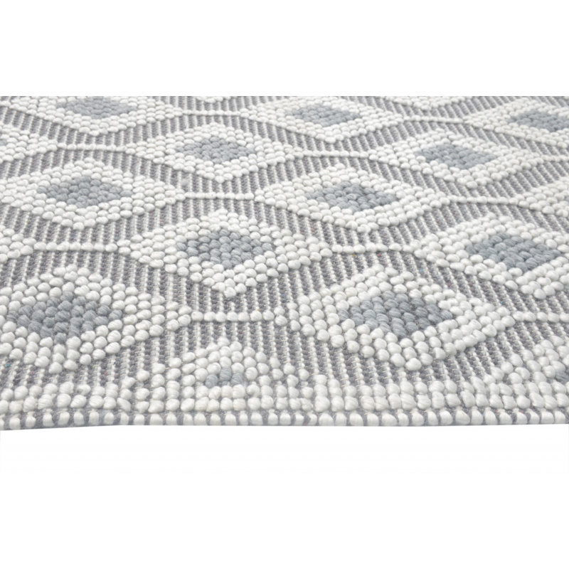 Tapis gris Dhurrie 5 pi x 7 pi