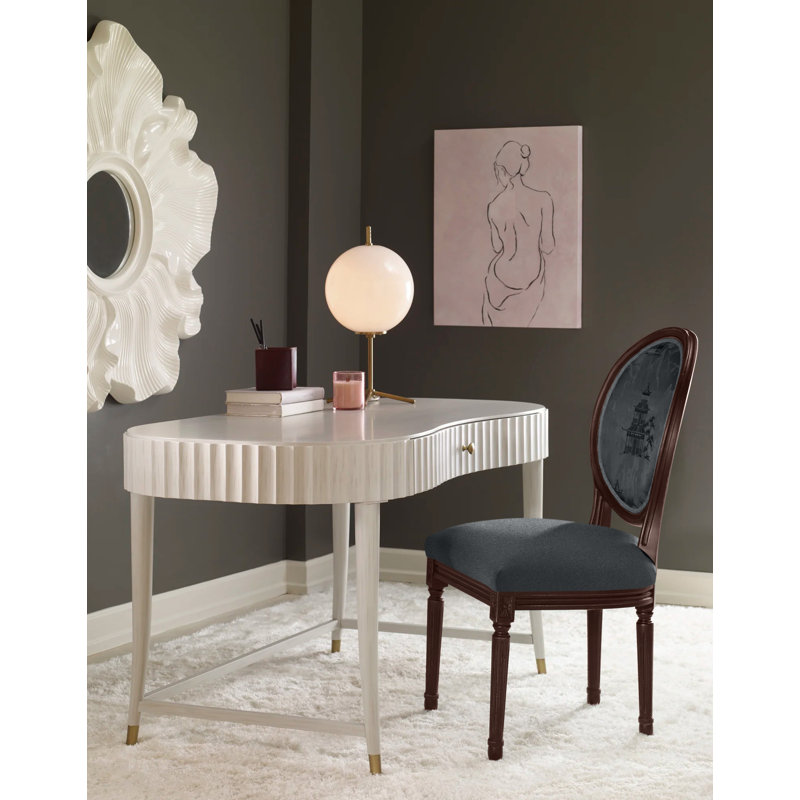 Helena Upholstered King Louis Back Side Chair, Espresso, 8789 Sage