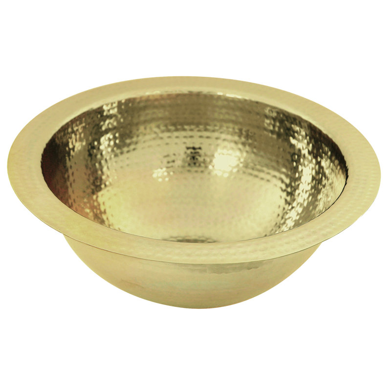 Brightwork Home 13'' L Single Bowl Brass Kitchen Sink, Brass
