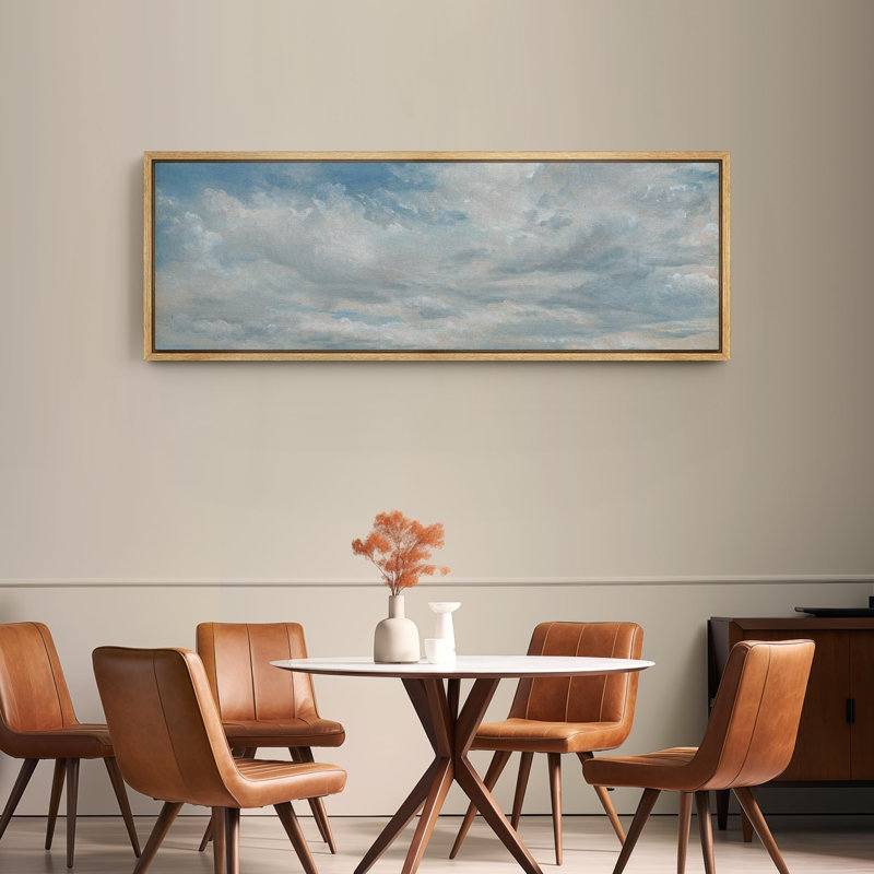 Vaste ciel bleu rempli de nuages, reproduction sur toile, H 20 po x l 60 po, Naturel