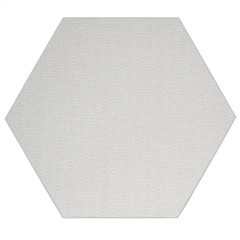 Iconic Ivory Cream Area Rug, Hexagon 12'