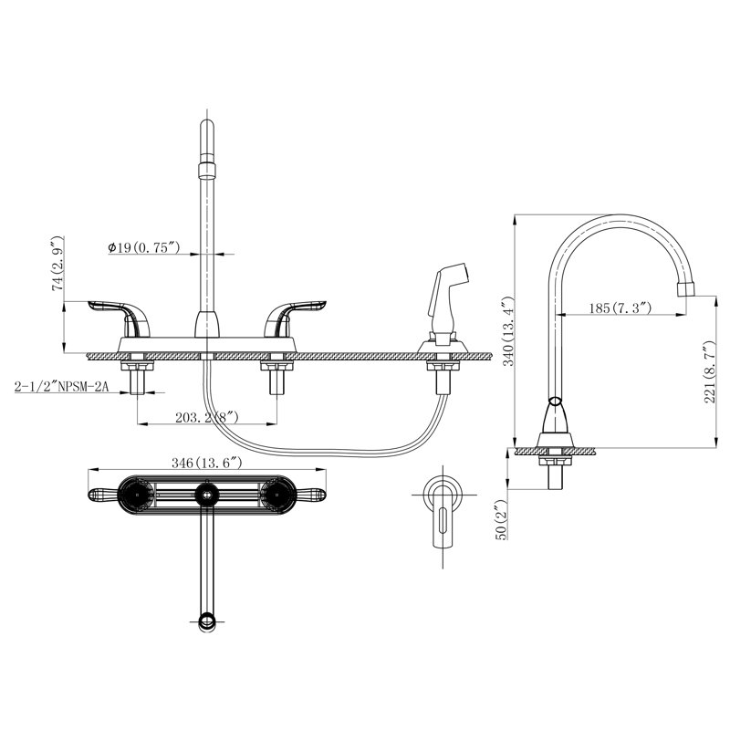 Mocoloo Pull Out Kitchen Faucet, Black