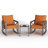 2-Person Outdoor Rocking Chair Set with Table and Cushions-1953454669
