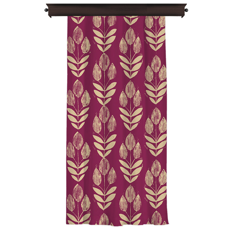 Rideau en polyester Reimer, Rose