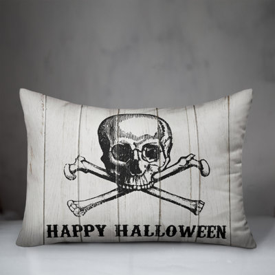  Happy Halloween Skull Rectangular Pillow Cover & Insert