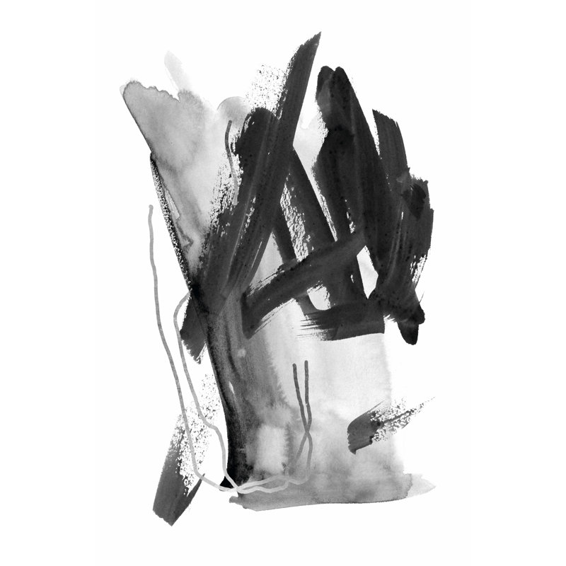 Black And Grey Collide I by Melissa Wang - Wrapped Canvas Painting, 122cm H x 81cm W